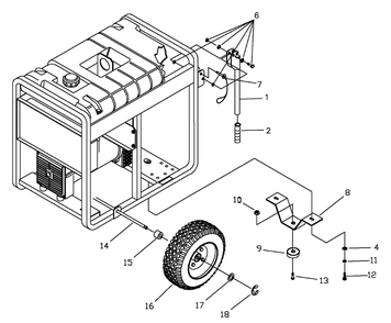 Wheel Kit Diagram and Parts List for 9801-9  Briggs and Stratton Generator